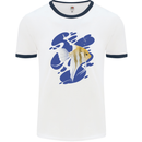 An Angel Fish in the Ocean Mens White Ringer T-Shirt White/Navy Blue