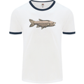 A Bolan Fish Fishing Fisherman Mens White Ringer T-Shirt White/Navy Blue