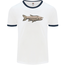 A Bolan Fish Fishing Fisherman Mens White Ringer T-Shirt White/Navy Blue