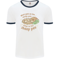 What Goes On In the Sheep Pen Farming Mens Ringer T-Shirt White/Navy Blue