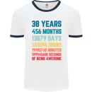 38th Birthday 38 Year Old Mens Ringer T-Shirt White/Navy Blue