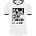 Levels of Wildness Taurus Mens White Ringer T-Shirt White/Navy Blue