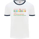 Dadalorian Funny Fathers Day Dad Daddy Mens Ringer T-Shirt White/Navy Blue