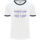 Lousy Father's Day Funny Dad Daddy Papa Mens White Ringer T-Shirt White/Navy Blue