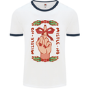Christmas Mistle No Funny Bah Humbug Mens White Ringer T-Shirt White/Navy Blue