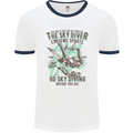 The Skydiver Extreme Sports Skydiving Mens White Ringer T-Shirt White/Navy Blue