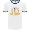 A Bull Terrier Dog Mens Ringer T-Shirt White/Navy Blue