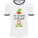 I'm Not Short I'm Elf Sized Funny Christmas Mens White Ringer T-Shirt White/Navy Blue