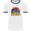 Role Play Games Dragon RPG Dice Funny Mens White Ringer T-Shirt White/Navy Blue