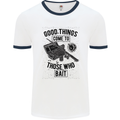 Those Who Bait Fishing Fisherman Funny Mens White Ringer T-Shirt White/Navy Blue