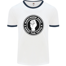 Northern Soul Keeping the Faith Mens White Ringer T-Shirt White/Navy Blue