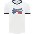Legend Since 72nd Birthday 1951 Mens Ringer T-Shirt White/Navy Blue