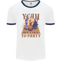 RPG Yeah We Like to Party Role Playing Game Mens White Ringer T-Shirt White/Navy Blue