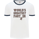 Father's Day World's Greatest Farter Funny Mens White Ringer T-Shirt White/Navy Blue