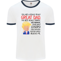 Funny Donald Trump Fathers Day Dad Daddy Mens Ringer T-Shirt White/Navy Blue