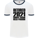 Goodbye Tension Retirement 2021 Retired Mens White Ringer T-Shirt White/Navy Blue