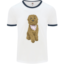 A Doodle Goldendoodle Dog Mens Ringer T-Shirt White/Navy Blue