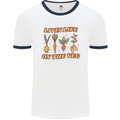 Vegan Living Life on the Veg Vegetarian Mens White Ringer T-Shirt White/Navy Blue