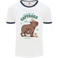Anatomy of a Apybara Funny Mens Ringer T-Shirt White/Navy Blue