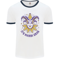 Its Mardi Gras Mens White Ringer T-Shirt White/Navy Blue