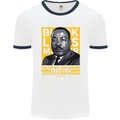 MLK Martin Luther King Black Lives Matter Mens White Ringer T-Shirt White/Navy Blue
