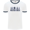 Master of Chess Mens White Ringer T-Shirt White/Navy Blue