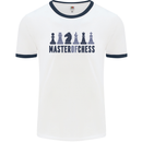 Master of Chess Mens White Ringer T-Shirt White/Navy Blue