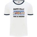 Horse Pills Funny Equestrian Mens Ringer T-Shirt White/Navy Blue