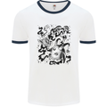 Dark Magic Black Voodoo Magic Mushrooms Mens Ringer T-Shirt White/Navy Blue
