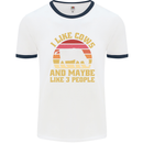 I Like Cows & 3 People Funny Sarcastic Slogan Mens White Ringer T-Shirt White/Navy Blue