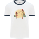 Mum and Daughter Shopping Mens White Ringer T-Shirt White/Navy Blue