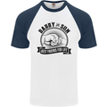 Daddy & Son Best FriendsFather's Day Mens S/S Baseball T-Shirt White/Navy Blue