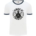 Group Therapy Shooting Hunting Rifle Funny Mens White Ringer T-Shirt White/Navy Blue