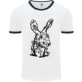 Rabbit Ecology Mens White Ringer T-Shirt White/Navy Blue