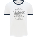Vintage Year 39th Birthday 1984 Mens Ringer T-Shirt White/Navy Blue