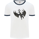 Moodolf Funny Rudolf Christmas Cow Mens Ringer T-Shirt White/Navy Blue