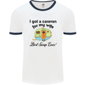 A Caravan for My Wife Caravanning Funny Mens White Ringer T-Shirt White/Navy Blue