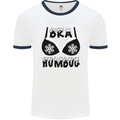 Bra Humbug Snowflake Funny Christmas Mens White Ringer T-Shirt White/Navy Blue