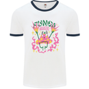 Fungi Magic Mushrooms Trippy LSD Mens Ringer T-Shirt White/Navy Blue