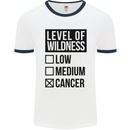 Levels of Wildness Cancer Mens White Ringer T-Shirt White/Navy Blue