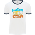 My Favourite Child Gave Me This Fathers Day Mens Ringer T-Shirt White/Navy Blue