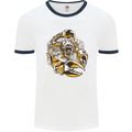 Steampunk Scorpion Mens White Ringer T-Shirt White/Navy Blue