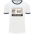 Science Teacher Playground Duty Funny Mens White Ringer T-Shirt White/Navy Blue
