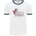 Keep It Shrimple Funny Shrimp Prawns Mens White Ringer T-Shirt White/Navy Blue