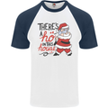 There's a Ho In This House Funny Christmas Mens S/S Baseball T-Shirt White/Navy Blue