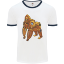 A Steampunk Gorilla Ape Mens White Ringer T-Shirt White/Navy Blue
