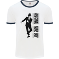 Original Rude Boy 2Tone 2 Tone SKA Mens White Ringer T-Shirt White/Navy Blue