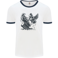 Hammer and Raven Vikings Mens Ringer T-Shirt White/Navy Blue