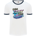 80s Baby 90s Made Me Music Pop Rock Mens Ringer T-Shirt White/Navy Blue