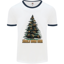Jingle Your Star Sign Funny Christmas Xmas Mens Ringer T-Shirt White/Navy Blue